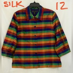 SilkLand Vibrant Plaid Button Down Shirt